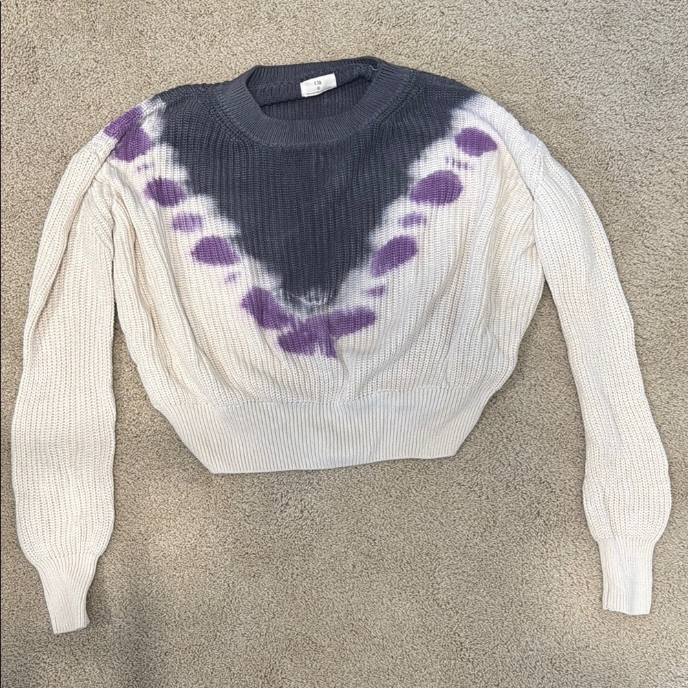 T.La Purple and Gray Crew Neck Sweater